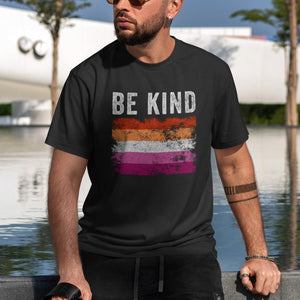 Be Kind Lesbian Flag - LGBT+ T-Shirt