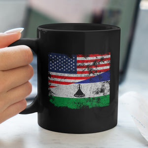 Lesotho USA Flag Mug