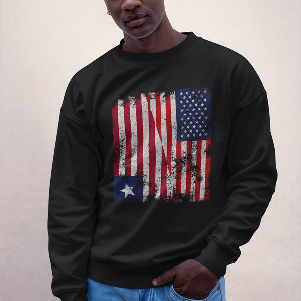 Liberia USA Flag - Half American Sweatshirt
