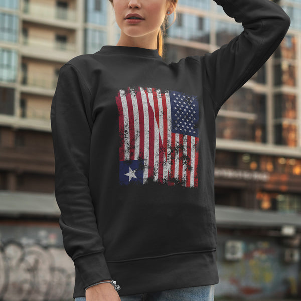 Liberia USA Flag - Half American Sweatshirt