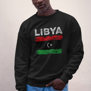 Libya Flag Distressed - Libyan Flag Sweatshirt