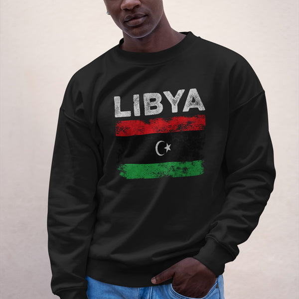 Libya Flag Distressed - Libyan Flag Sweatshirt
