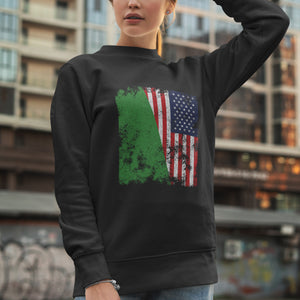 Libya 1977-2011 USA Flag - Half American Sweatshirt