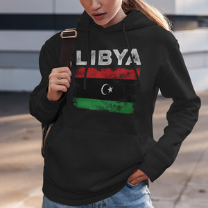 Libya Flag Distressed - Libyan Flag Hoodie