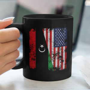 Libya USA Flag - Half American Mug