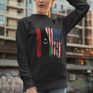 Libya USA Flag - Half American Sweatshirt