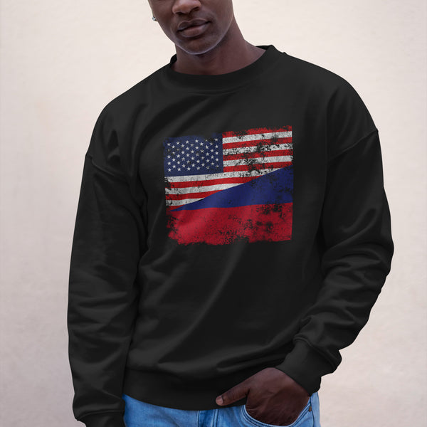 Liechtenstein USA Flag Sweatshirt