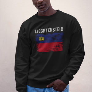 Liechtenstein Flag Distressed Sweatshirt