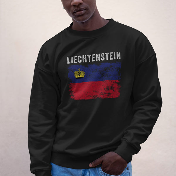 Liechtenstein Flag Distressed Sweatshirt