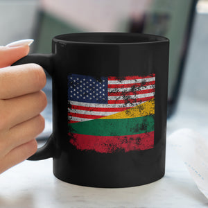Lithuania USA Flag Mug