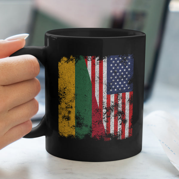 Lithuania USA Flag - Half American Mug
