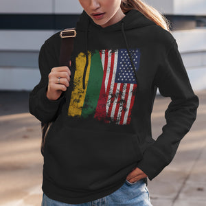 Lithuania USA Flag - Half American Hoodie