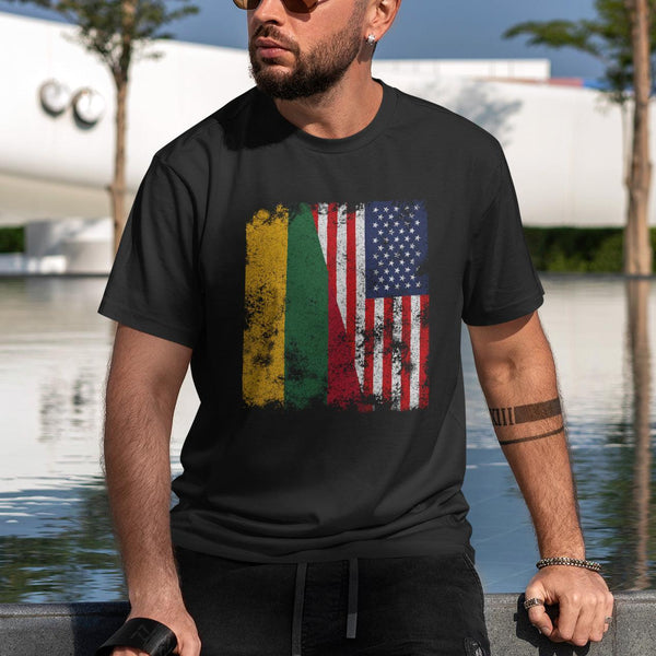 Lithuania USA Flag - Half American T-Shirt