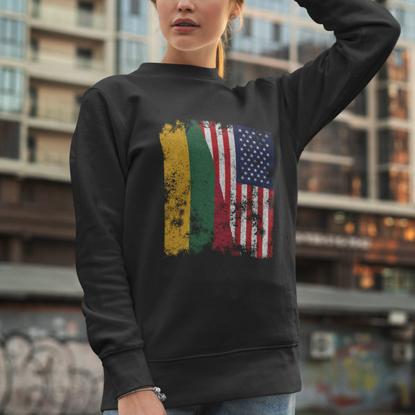 Lithuania USA Flag - Half American Sweatshirt