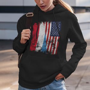 Luxembourg USA Flag - Half American Hoodie