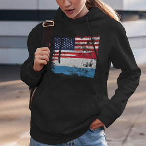 Luxembourg USA Flag Hoodie