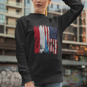 Luxembourg USA Flag - Half American Sweatshirt
