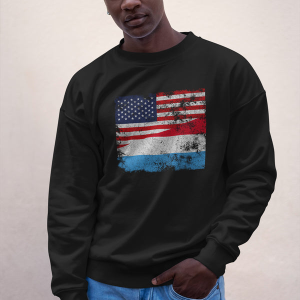 Luxembourg USA Flag Sweatshirt