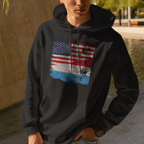Luxembourg USA Flag Hoodie
