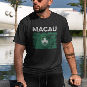 Macau Flag Distressed - Macanese Flag T-Shirt