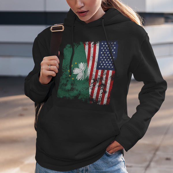 Macau USA Flag - Half American Hoodie