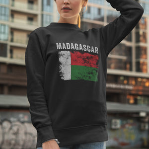 Madagascar Flag Distressed Malagasy Flag Sweatshirt