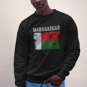 Madagascar Flag Distressed Malagasy Flag Sweatshirt