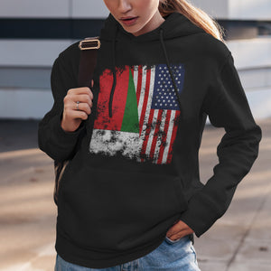 Madagascar USA Flag - Half American Hoodie