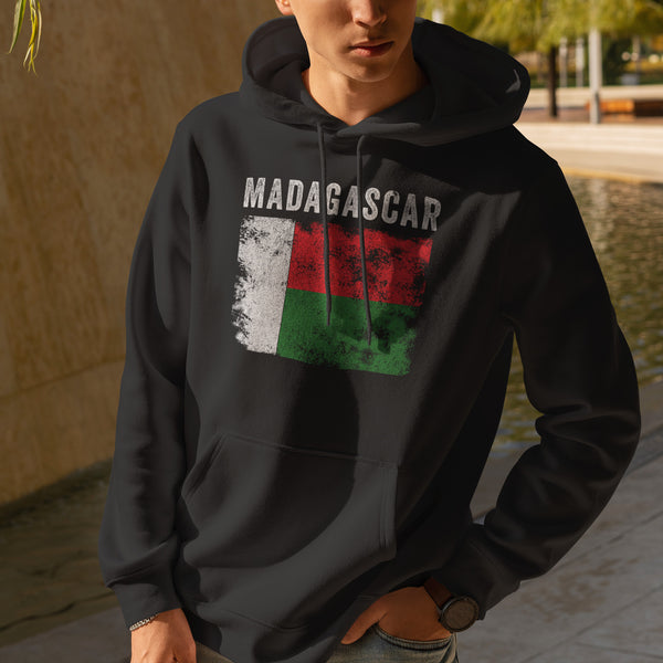 Madagascar Flag Distressed Malagasy Flag Hoodie