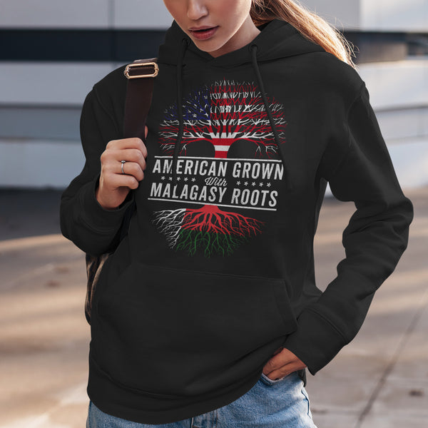 American Grown Malagasy Roots Flag Hoodie