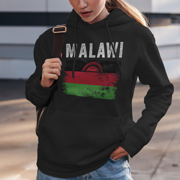 Malawi Flag Distressed - Malawian Flag Hoodie