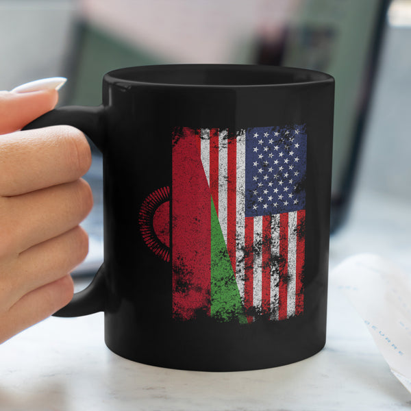 Malawi USA Flag - Half American Mug