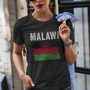 Malawi Flag Distressed - Malawian Flag T-Shirt
