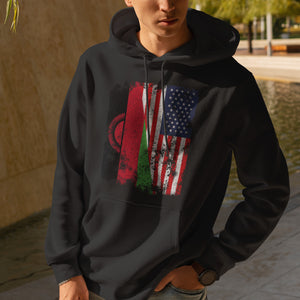 Malawi USA Flag - Half American Hoodie