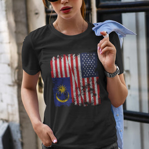 Malaysia USA Flag - Half American T-Shirt