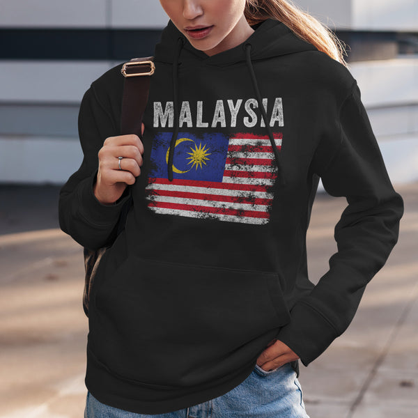 Malaysia Flag Distressed Malaysian Flag Hoodie