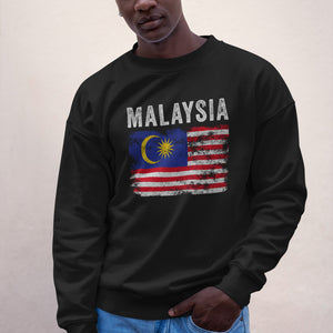 Malaysia Flag Distressed Malaysian Flag Sweatshirt