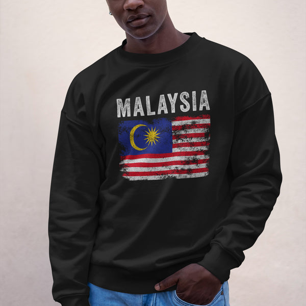 Malaysia Flag Distressed Malaysian Flag Sweatshirt