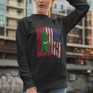 Maldives USA Flag - Half American Sweatshirt
