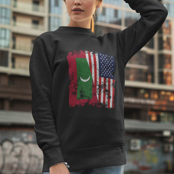 Maldives USA Flag - Half American Sweatshirt