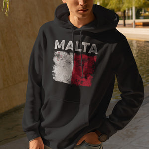 Malta Flag Distressed - Maltese Flag Hoodie