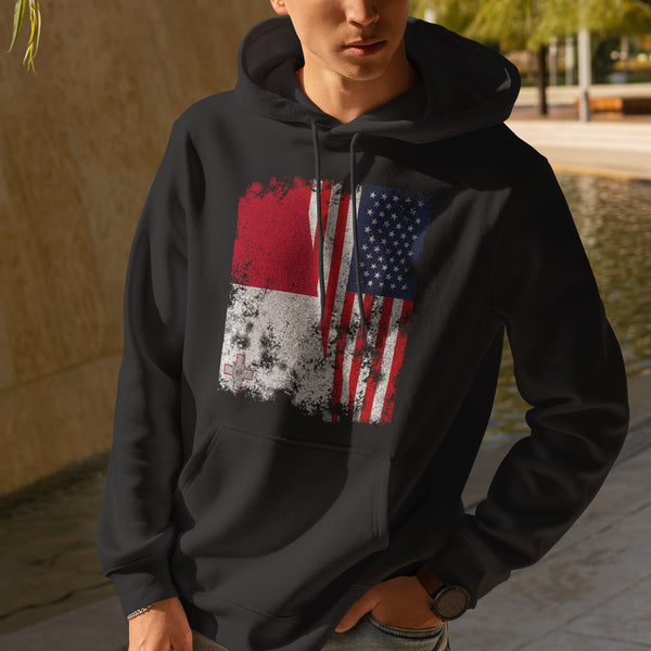 Malta USA Flag - Half American Hoodie