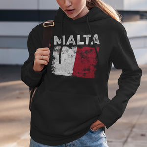 Malta Flag Distressed - Maltese Flag Hoodie