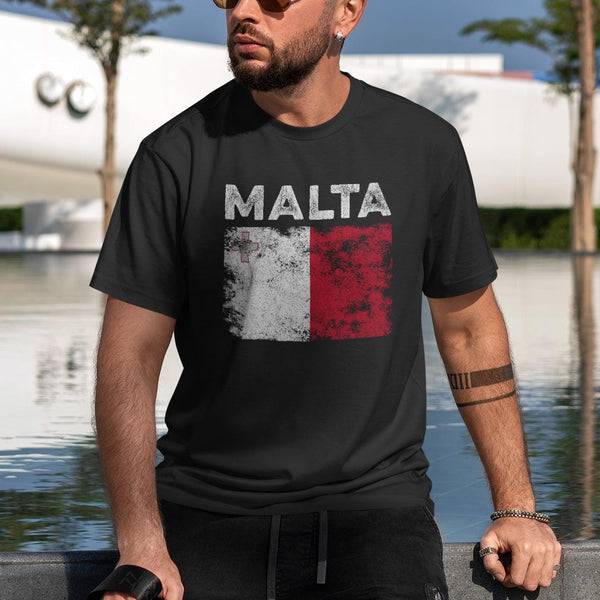Malta Flag Distressed - Maltese Flag T-Shirt