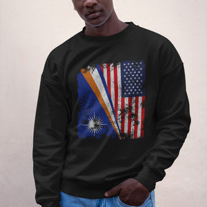 Marshall Islands USA Flag Half American Sweatshirt