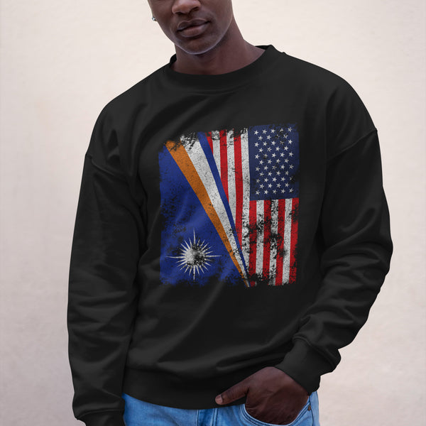 Marshall Islands USA Flag Half American Sweatshirt