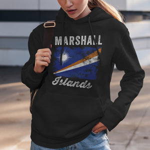 Marshall Islands Flag Distressed Hoodie