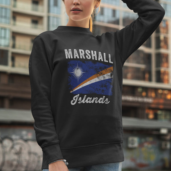 Marshall Islands Flag Distressed Sweatshirt