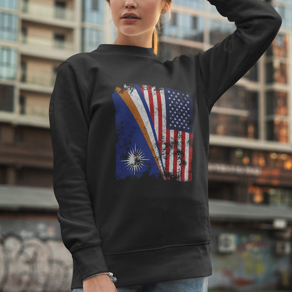 Marshall Islands USA Flag Half American Sweatshirt