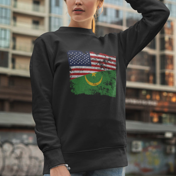 Mauritania 1959-2017 USA Flag Sweatshirt